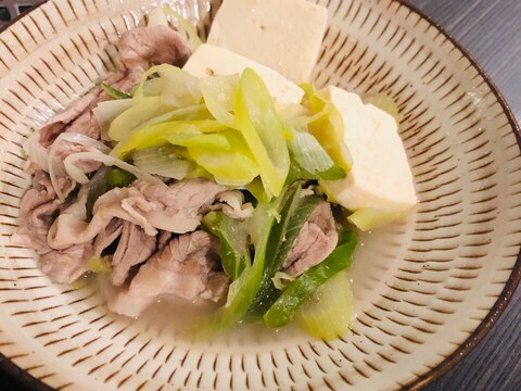 ねぎたっぷり☆豚肉と豆腐のさっと煮